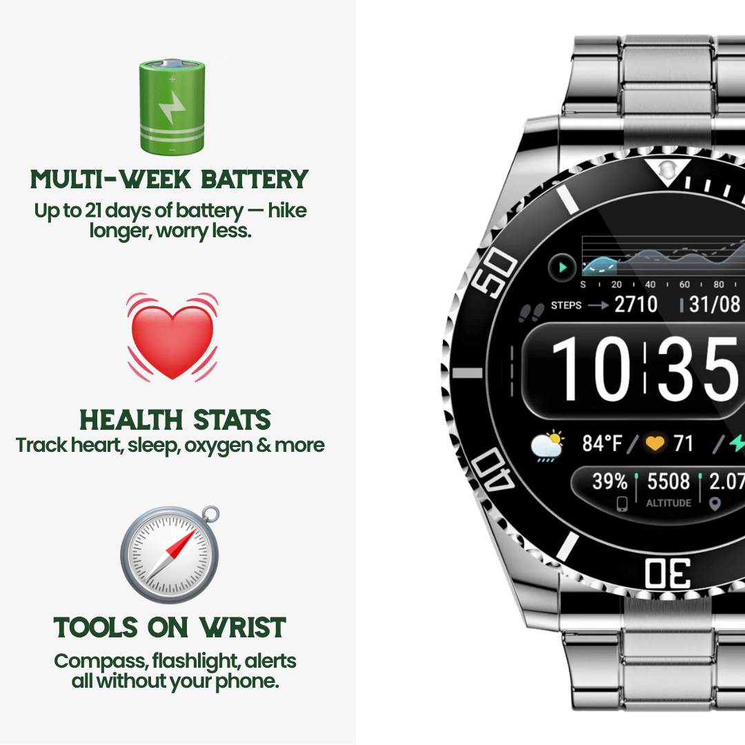 Montre Intelligente Tactique avec GPS pour Homme 8