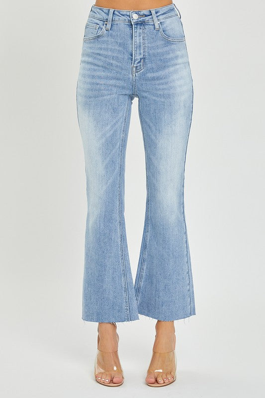Pantalon Femme Flare Taille Haute Denim Clair 2