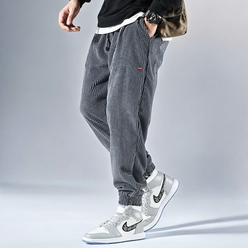 Pantalons de Jogging en Corde pour Hommes Style Décontracté 3