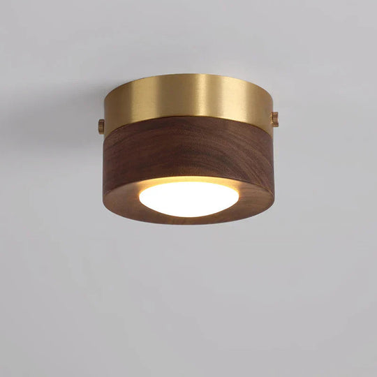 Plafonnier Moderne en Bois avec Accents Dorés 2