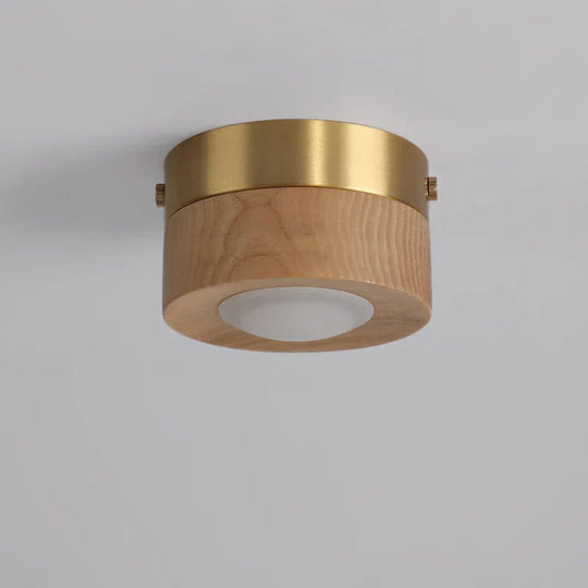 Plafonnier Moderne en Bois avec Accents Dorés 3