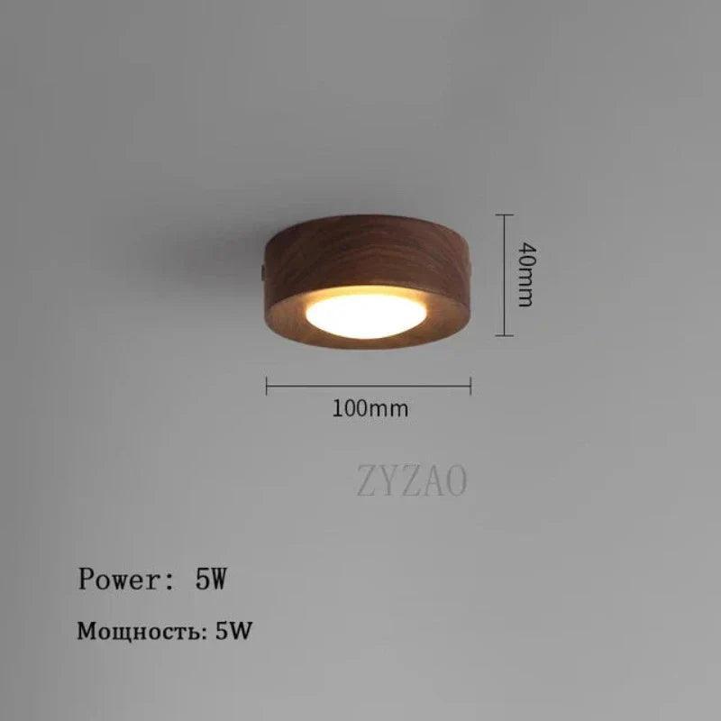 Plafonnier Moderne en Bois avec Accents Dorés 7