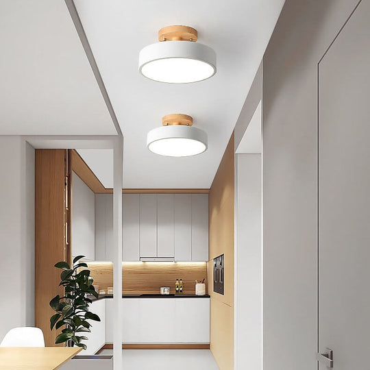 Plafonnier Rond Scandinave en Bois 0