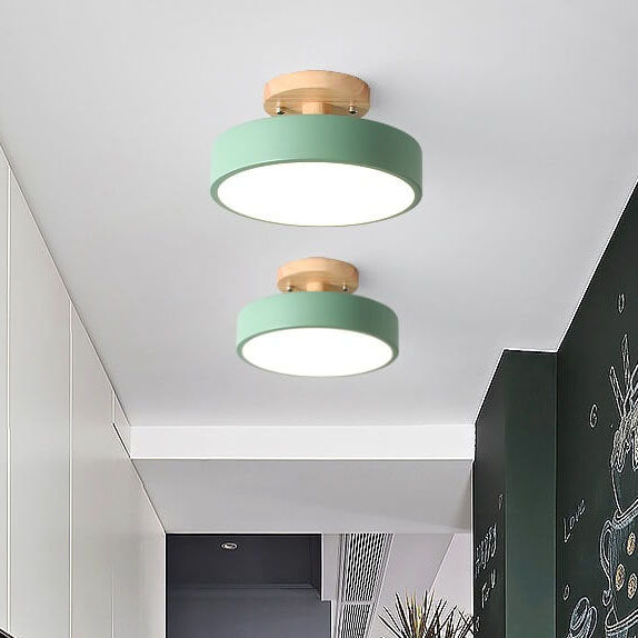Plafonnier Rond Scandinave en Bois 1