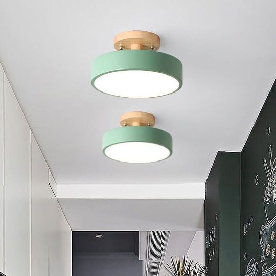 Plafonnier Rond Scandinave en Bois 1