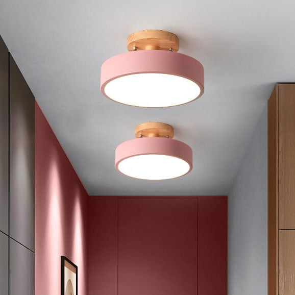 Plafonnier Rond Scandinave en Bois 2