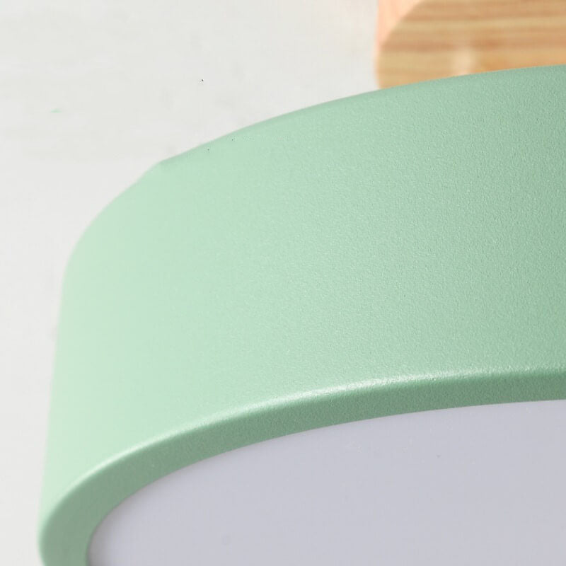Plafonnier Rond Scandinave en Bois 4
