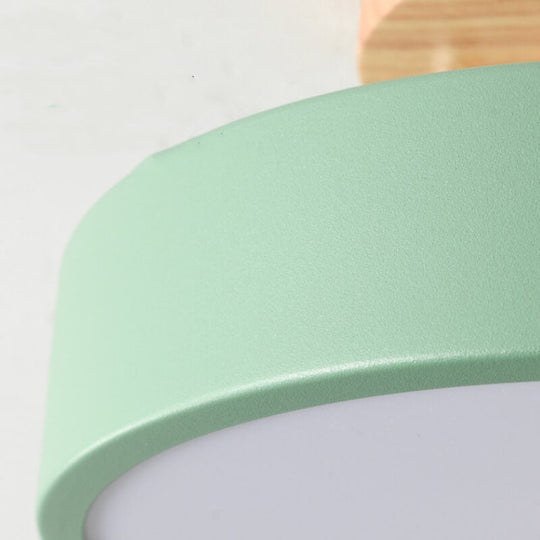 Plafonnier Rond Scandinave en Bois 4