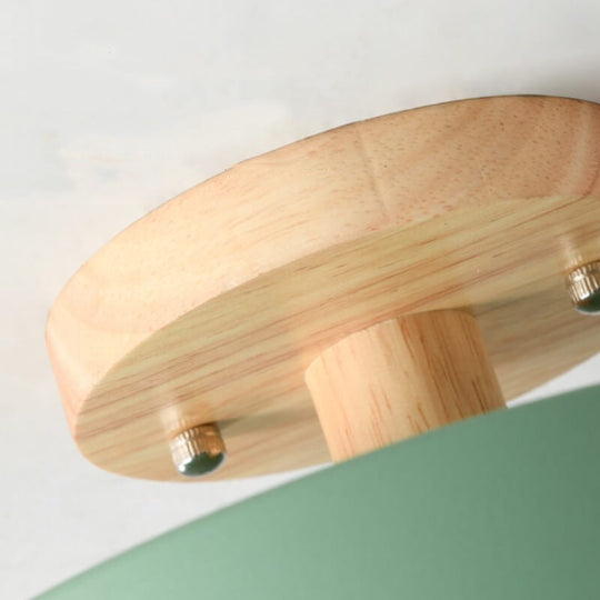 Plafonnier Rond Scandinave en Bois 5