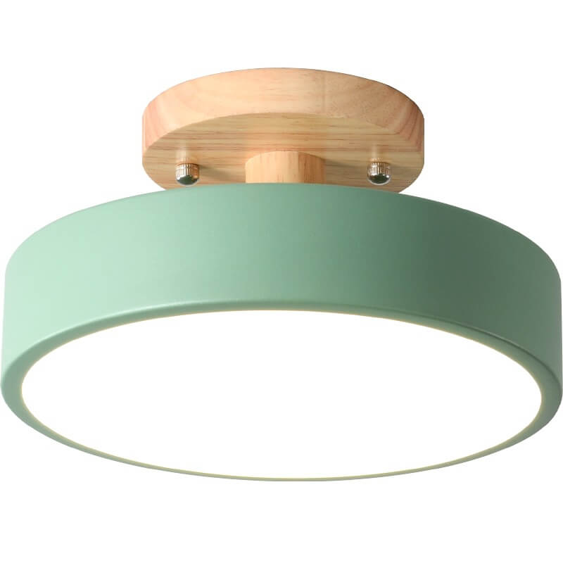 Plafonnier Rond Scandinave en Bois 6
