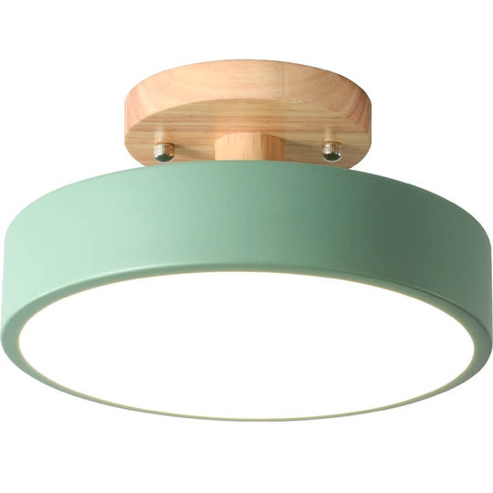 Plafonnier Rond Scandinave en Bois 6