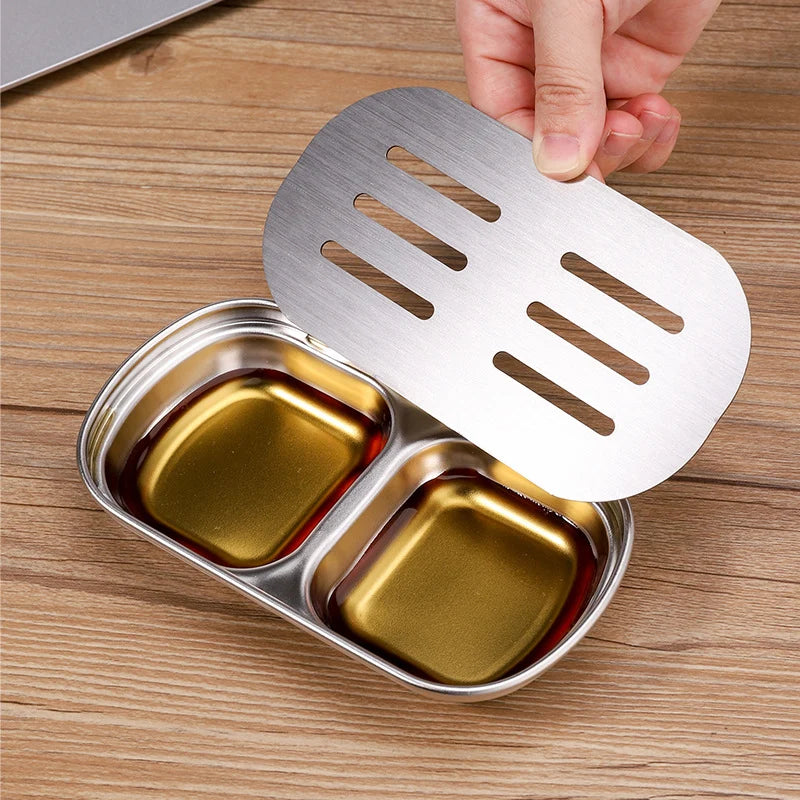 Plateau avec égouttoir pour thé en acier inoxydable portable 3