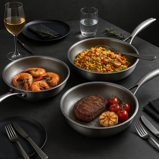Poêle en Titane Martelé pour Cuisine 3