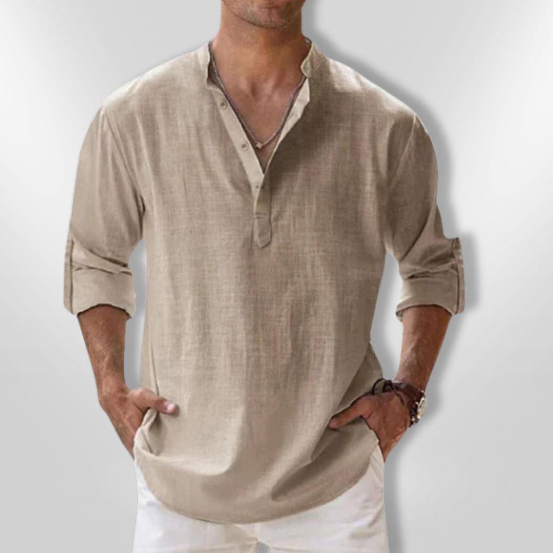 Polo Homme Décontracté Lin Respirant 11