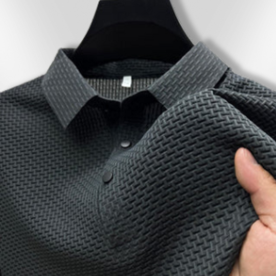 Polo Homme Manche Longue Élégant en Tissu Respirant 0
