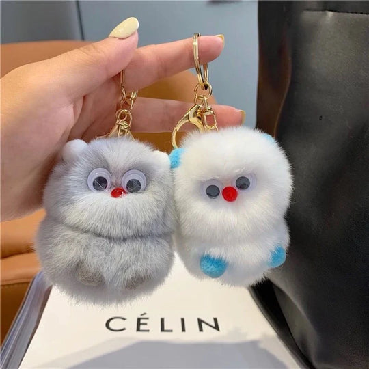 Porte-clés en peluche animalier ludique pour accessoires quotidiens 1