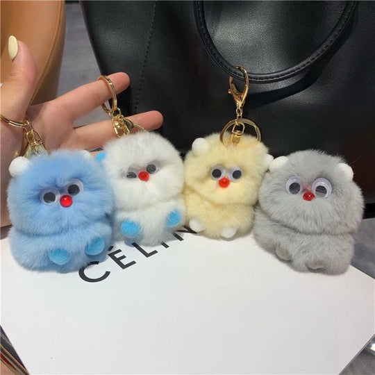 Porte-clés en peluche animalier ludique pour accessoires quotidiens 3