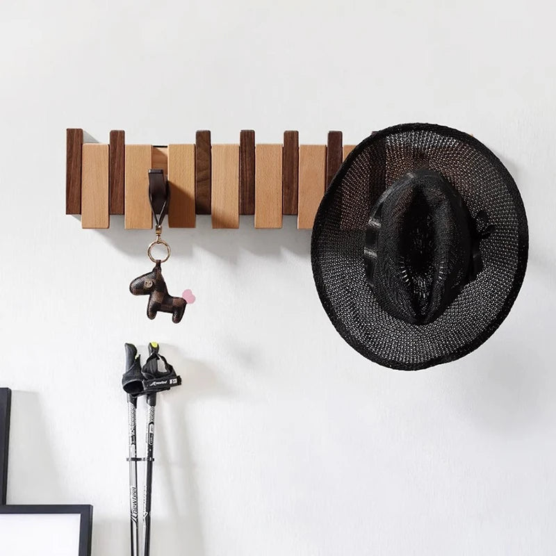 Porte-manteau Mural en Bois Design 3