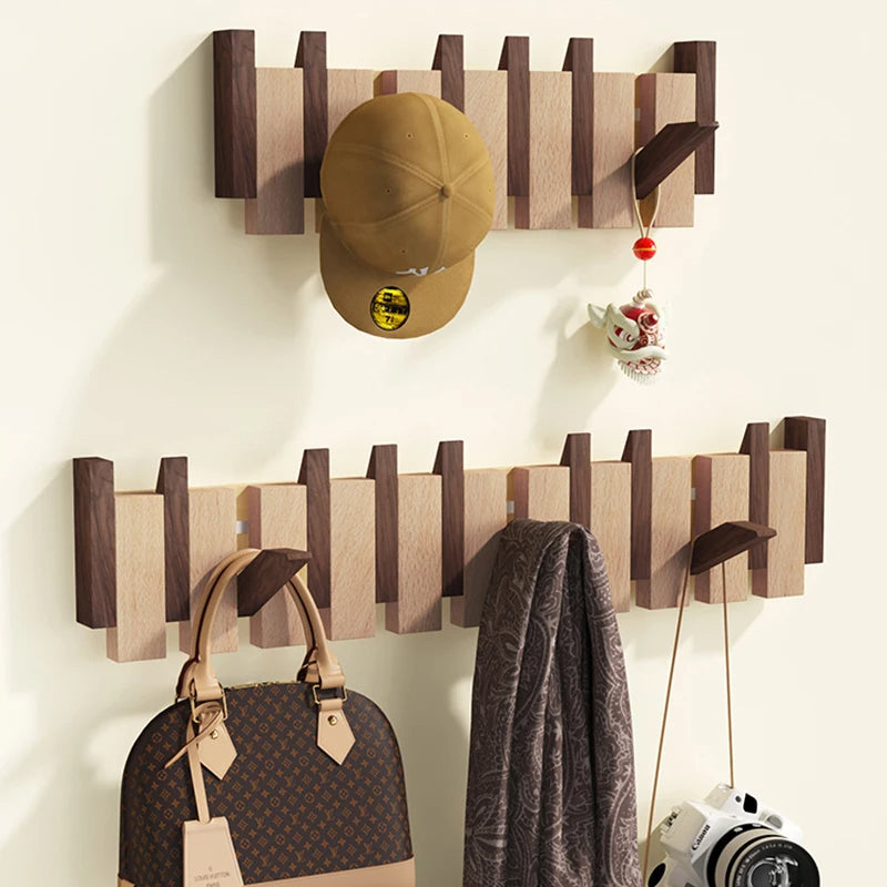 Porte-manteau Mural en Bois Design 5
