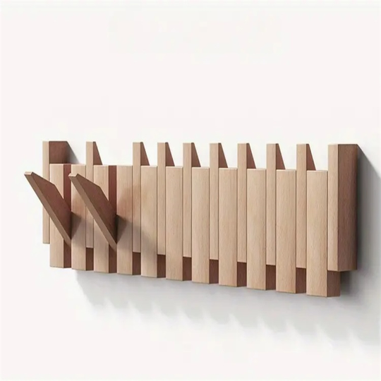 Porte-manteau Mural en Bois Design 7