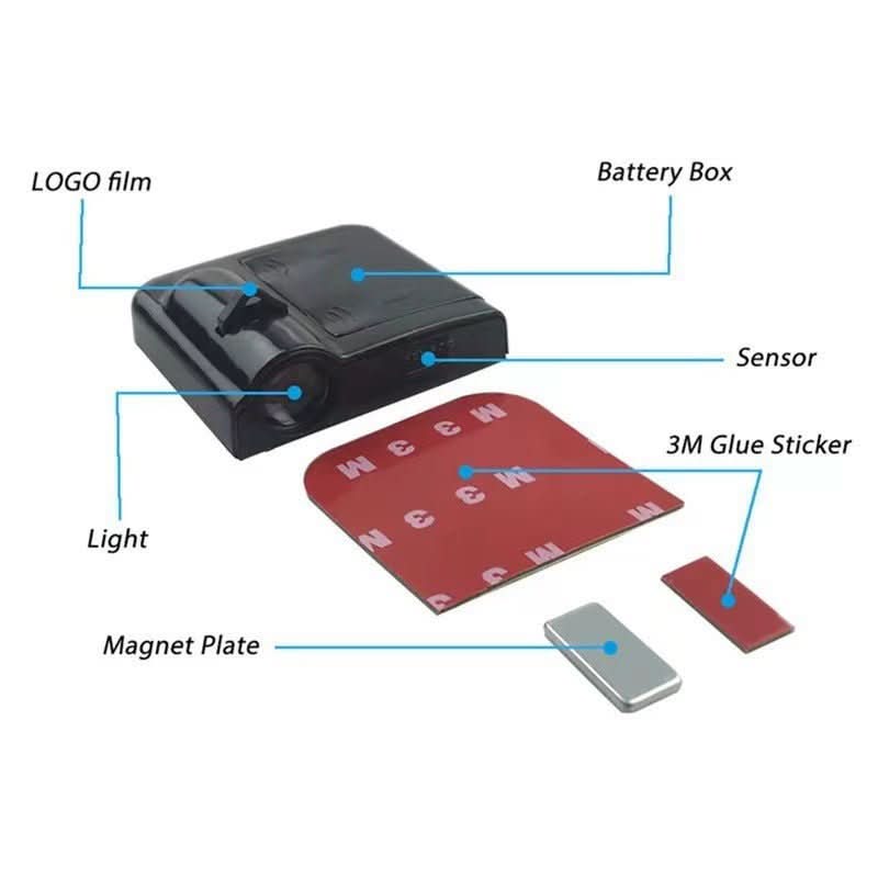 Projecteur LED sans fil pour voiture avec logos personnalisés 6