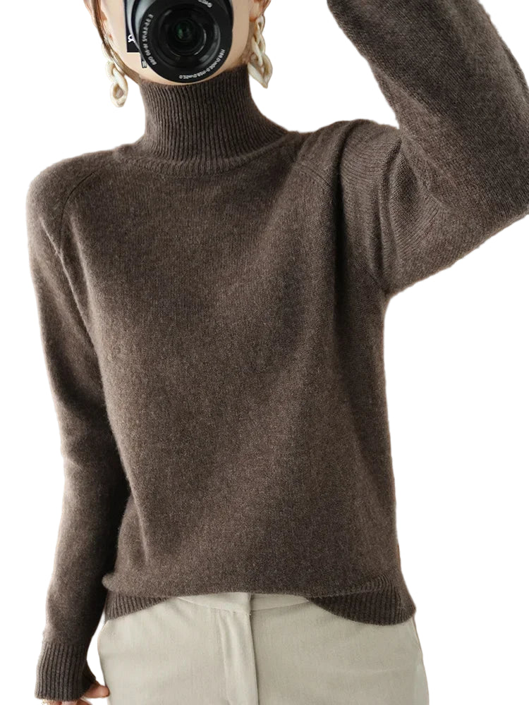 Pull Femme Col Montant Laine Mérinos Douce et Légère 0