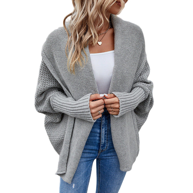 Pull Femme Style Chauve-Souris Tricoté Décontracté 0