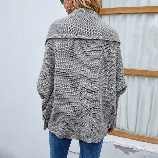 Pull Femme Style Chauve-Souris Tricoté Décontracté 4