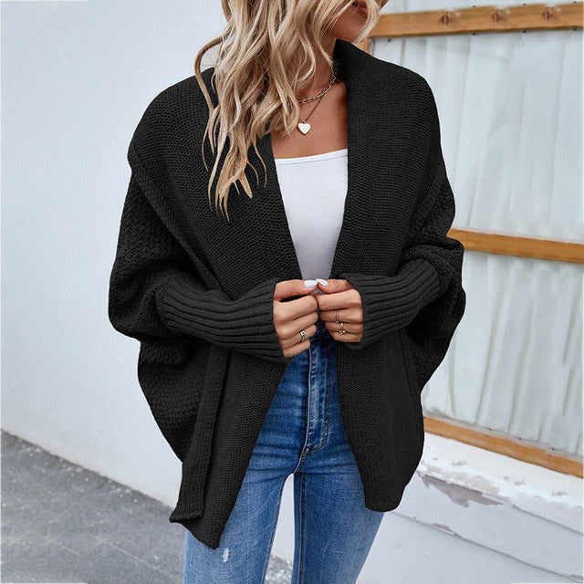 Pull Femme Style Chauve-Souris Tricoté Décontracté 5