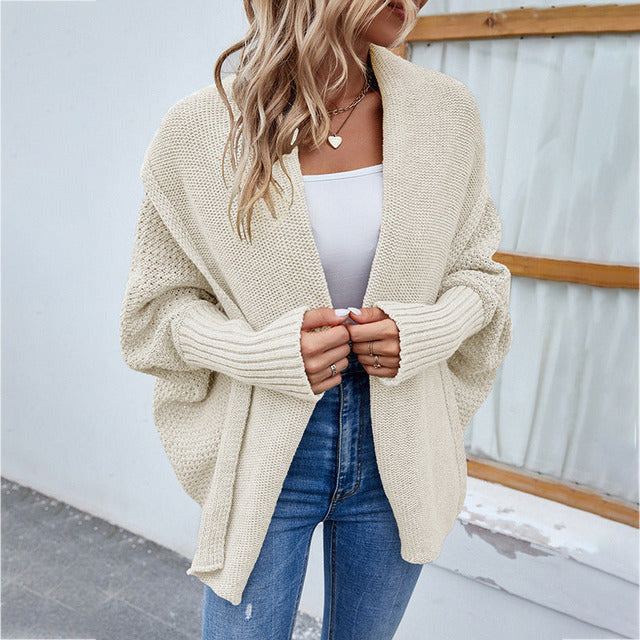 Pull Femme Style Chauve-Souris Tricoté Décontracté 6