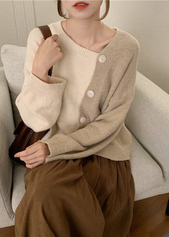 Pulls d'hiver à boutons asymétriques pour femmes 2