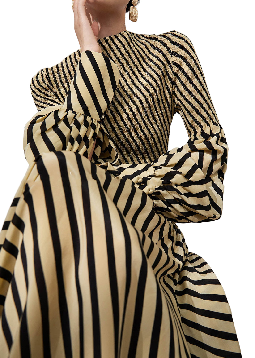Robe Automne Col Rond Rayée Femme 0