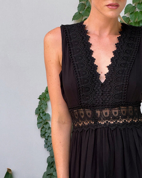 Robe Femme A-Line Chic en Dentelle à Col V 7