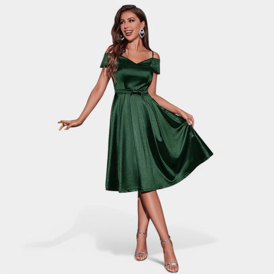 Robe Femme À Épaules Dénudées Satinée Pour Mariage 8