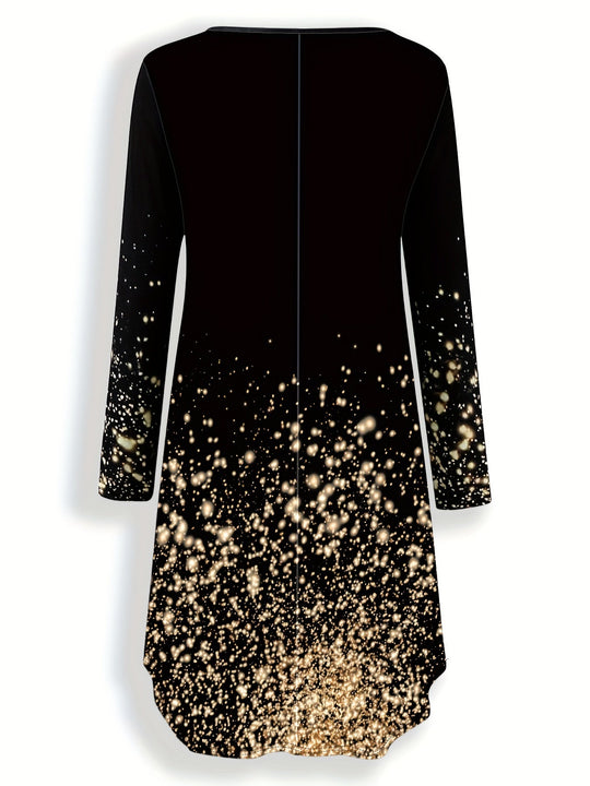 Robe Femme Midi Élégante Imprimés Artistiques Tissu Doux 5