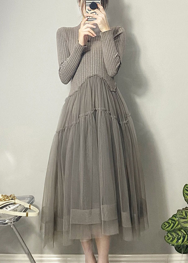 Robe Longue Asymétrique en Tulle pour Femme 1