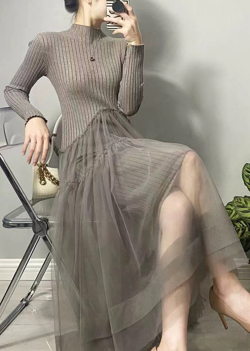 Robe Longue Asymétrique en Tulle pour Femme 4