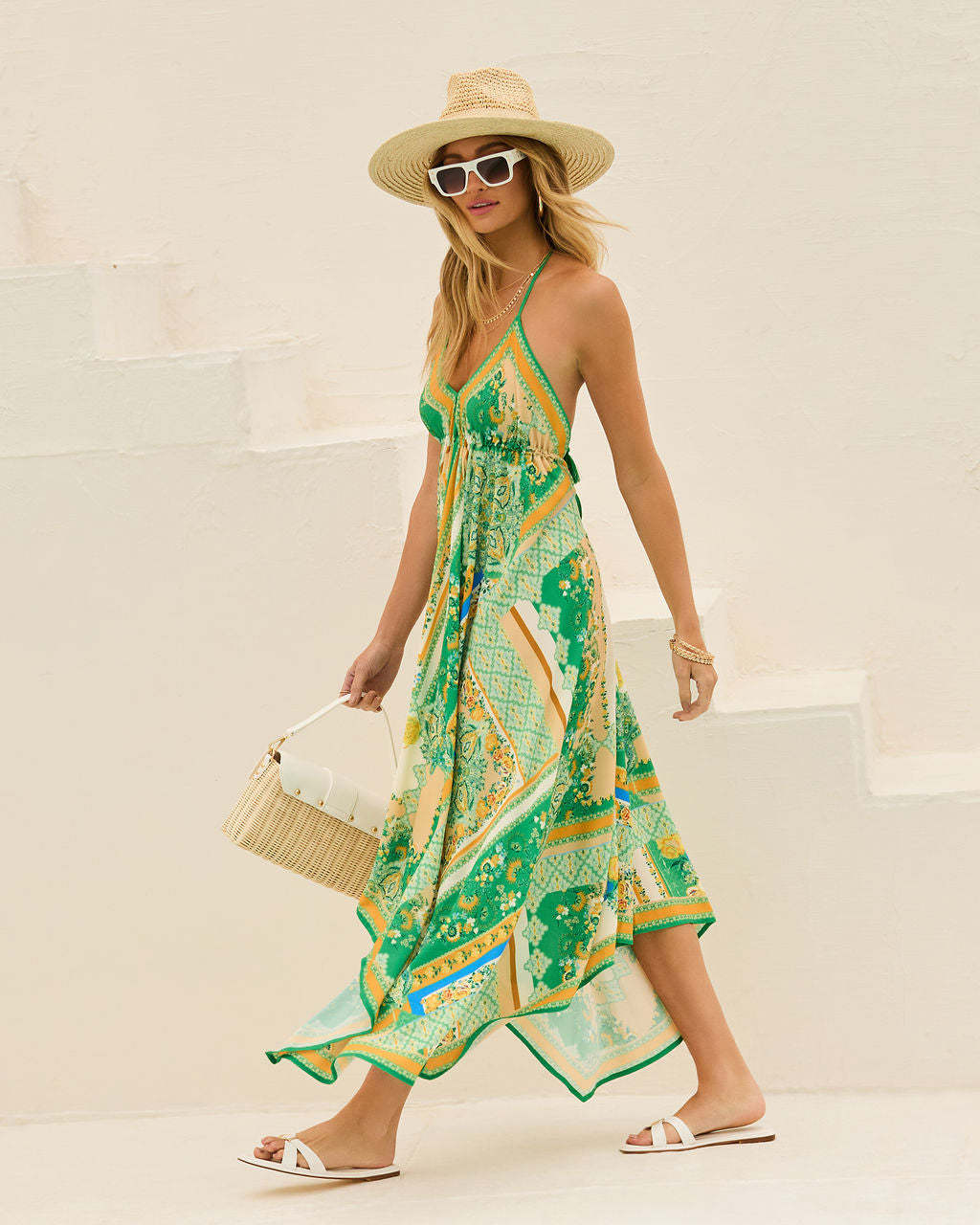 Robe Longue Bohemian à Décolleté en V pour Femmes 4