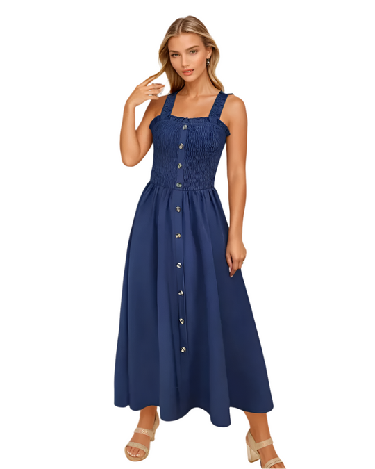 Robe Maxi A-Line Sans Manches Femme en Rayon 0