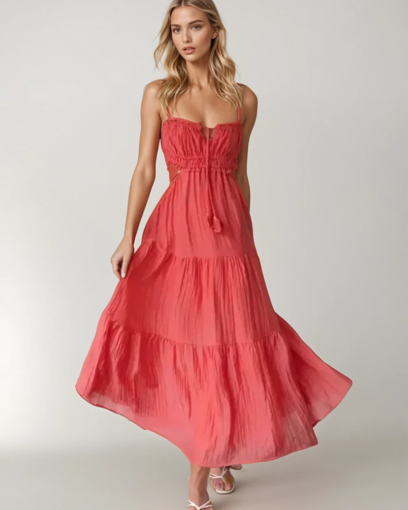 Robe Maxi Découpée Bohème Chic Femme 2