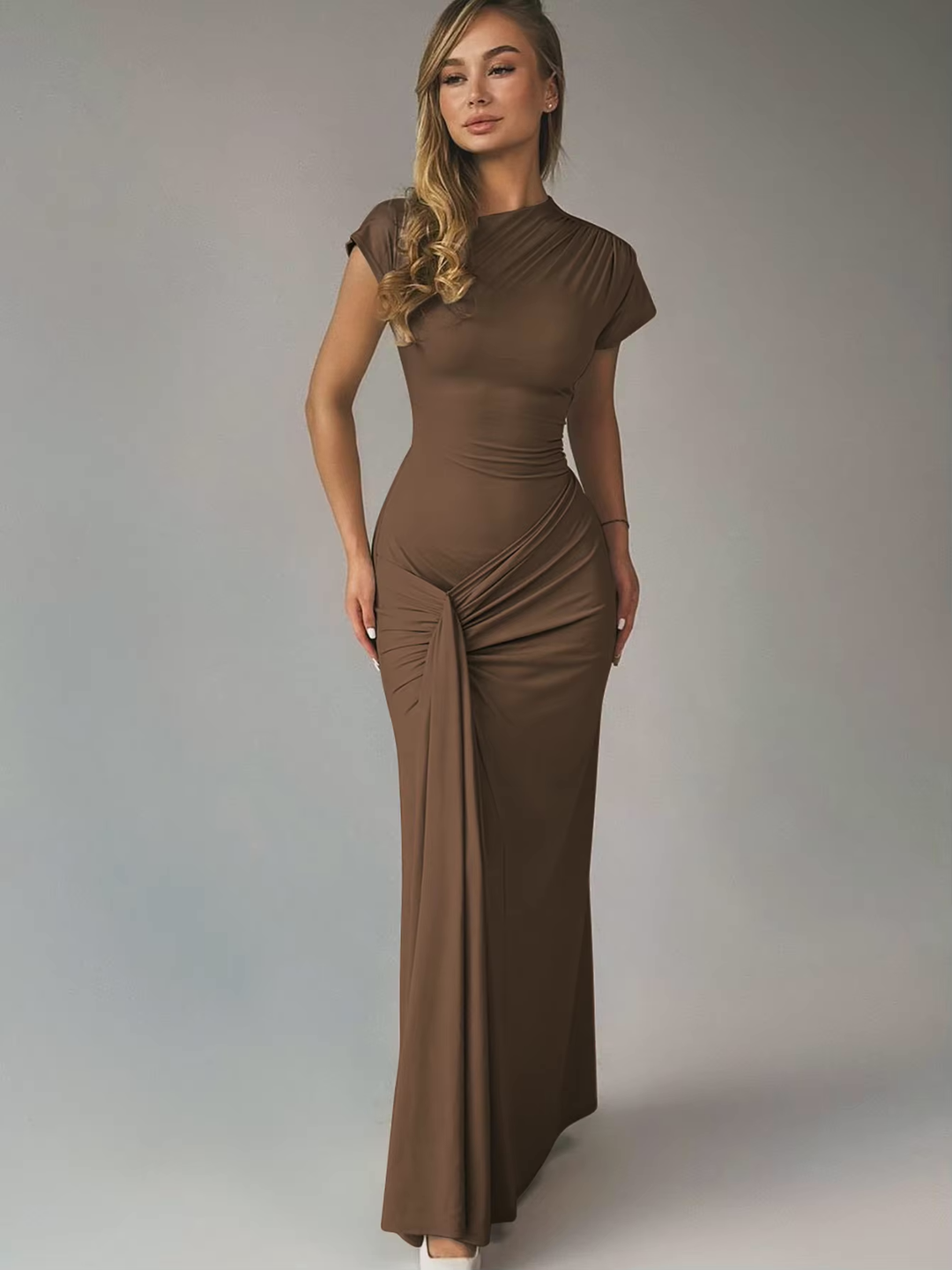 Robe Maxi Femme Ajustable en Polyester 2