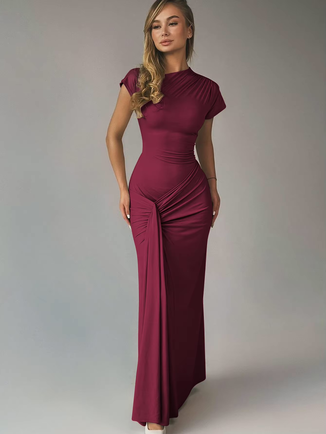 Robe Maxi Femme Ajustable en Polyester 3