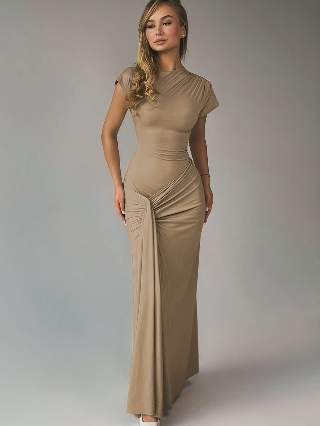 Robe Maxi Femme Ajustable en Polyester 8