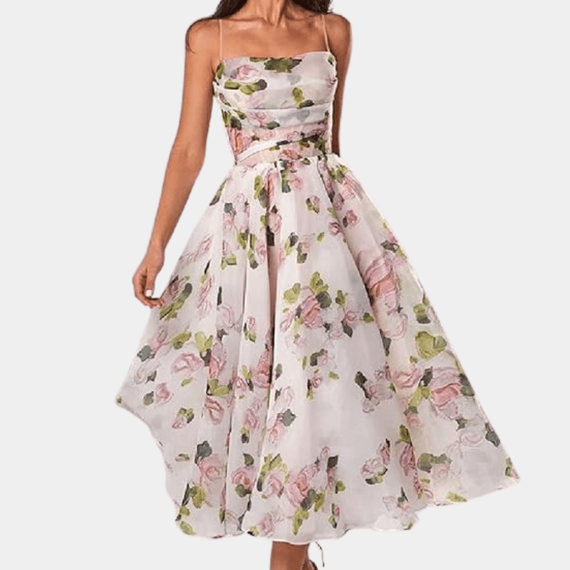 Robe Mi Longue Femme Design Unique Tissu Légère Respirant 0