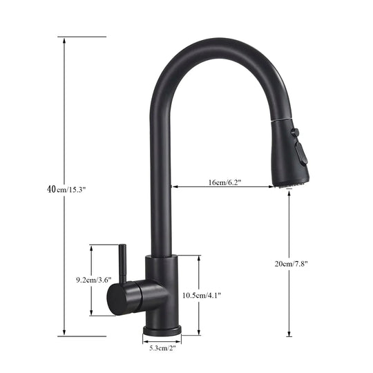 Robinet Cuisine Monocommande Extractible Moderne avec Pulvérisateur 4