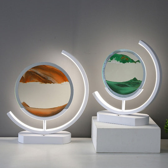 Lampe à poser avec peinture au sable en mouvement
