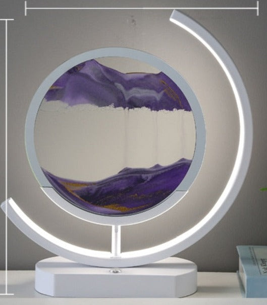Lampe à poser avec peinture au sable en mouvement