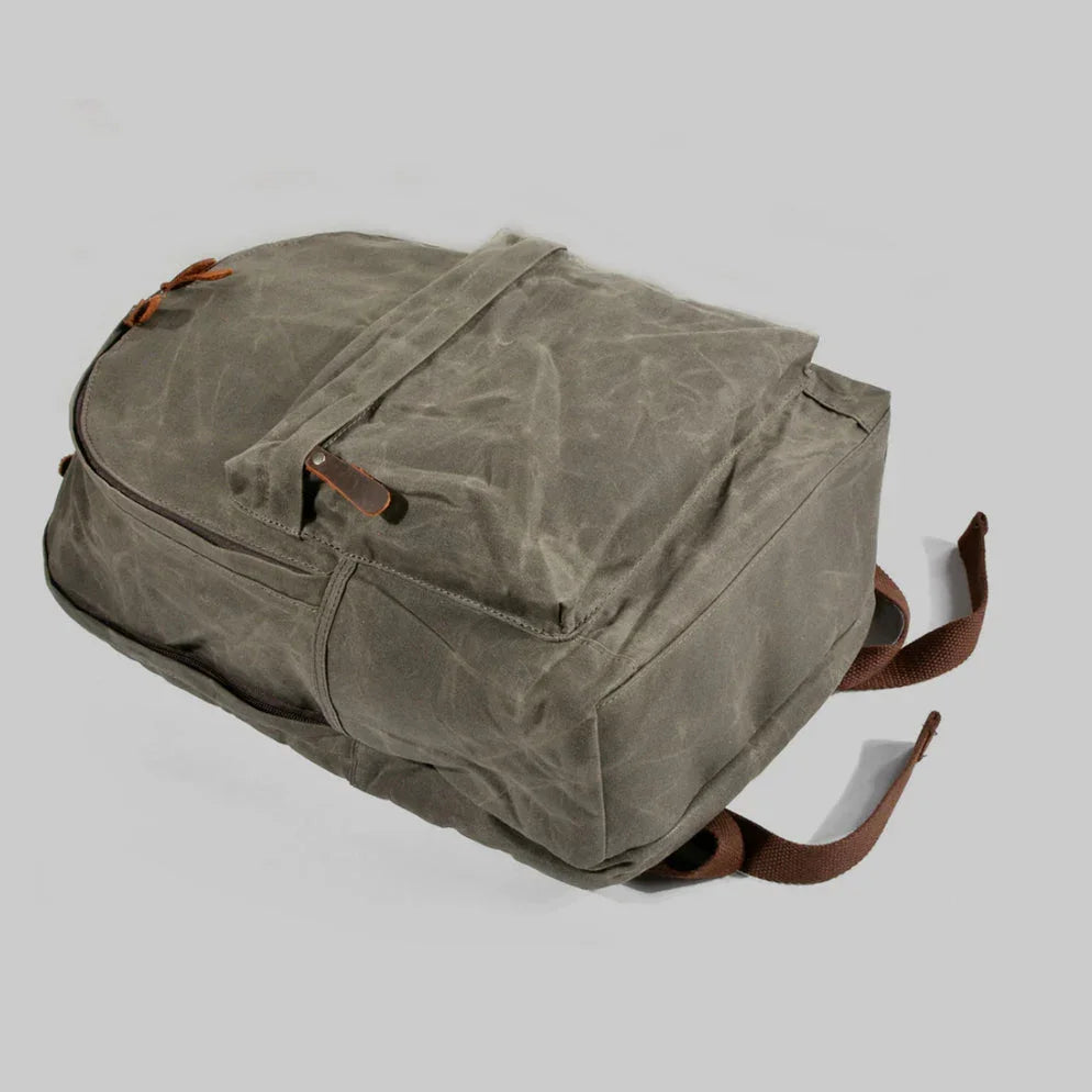 Sac à dos pour hommes en toile imperméable au style vintage 6
