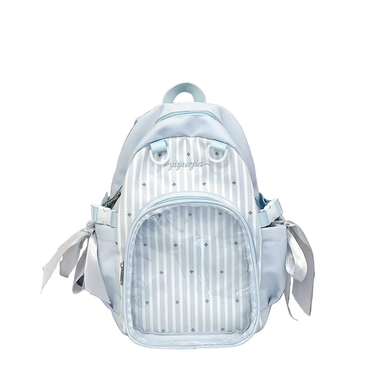Sac à dos transparent rayé pour femme au design moderne 0