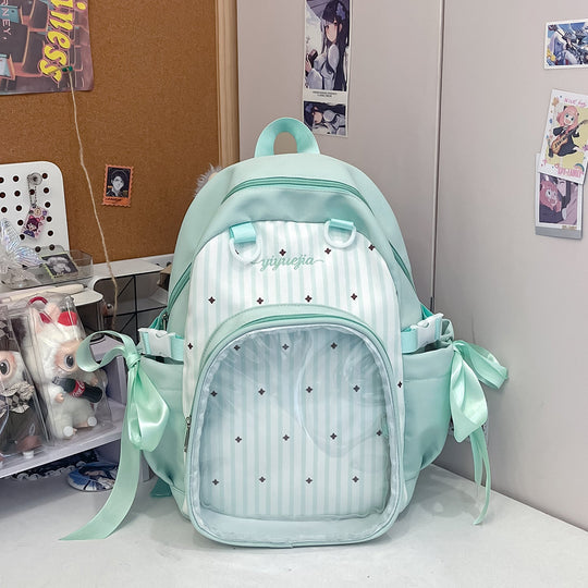 Sac à dos transparent rayé pour femme au design moderne 2